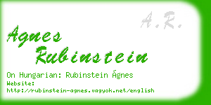 agnes rubinstein business card